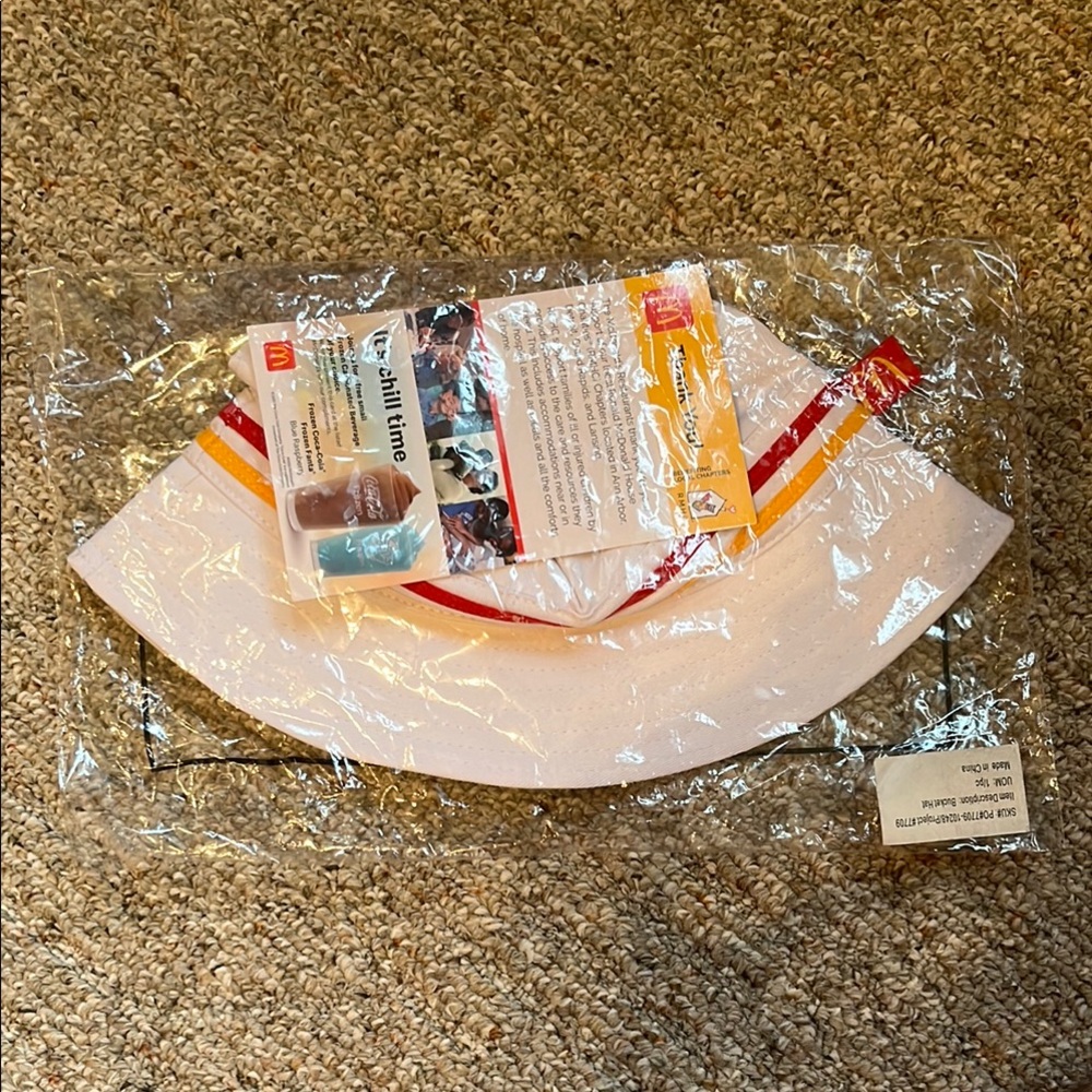 NEW McDonald’s White and Red bucket hat